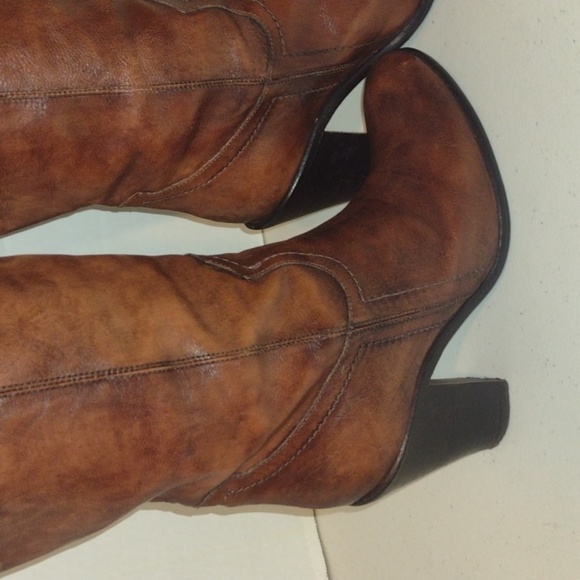 Donna pui tall brown leather boots made in Italy size 37 - Picture 5 of 16